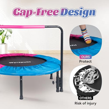 36 Inch Kids Trampoline - Mini Toddler Trampoline with Foam Handle, Small Rebounder Trampoline for Adult Fitness with Safety Padded Cover Indoor and Outdoor Use for Fun