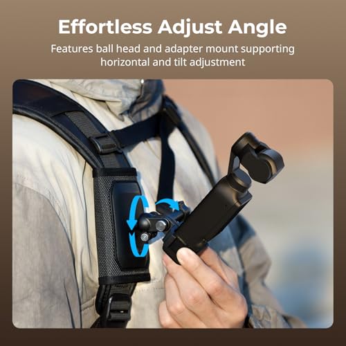 SMALLRIG Backpack Strap Mount for DJI Osmo Pocket 4 3/Action 6/5 Pro/4/Nano, for GoPro Hero 13/12/11, for Insta360 X5/4/3/Ace Pro 2, with Ball Head Action Cam Adapter Base - 6051 - style: Strap Mount (for Pocket 4/3)