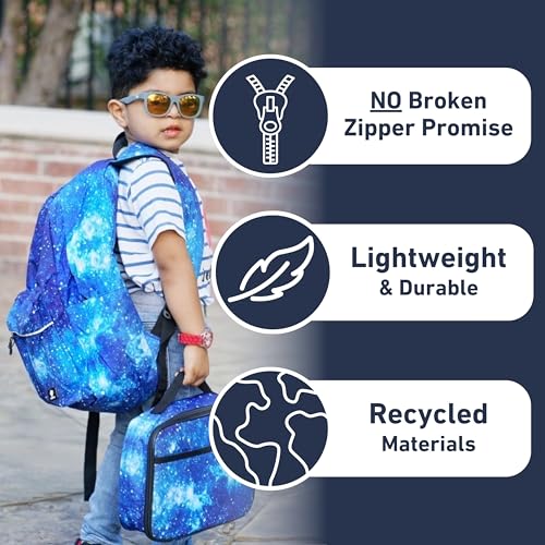 Fenrici Galaxy Backpack for Boys, Girls, Teens, Boys' Pack for School, Kids' Bookbags with Padded Laptop Compartment, Space Backpack, Blue Galaxy, 17 Inch - color: Blue Galaxy