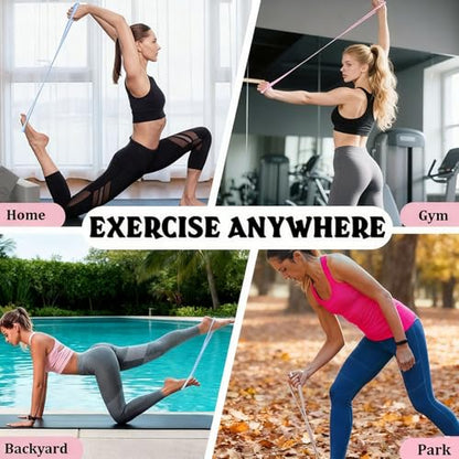 Resistance Bands with Handles,Figure 8 Resistance Band Elastic Fitness Bands Exercise Band for Home Yoga Gym Workout - color: Blue-35LB
