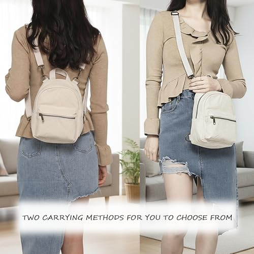 Women's Backpacks Comfortable Handles Compact and Lightweight Comfortable and Stylish (Beige) - color: Beige