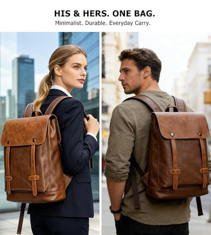 KingTo Anti Theft Laptop Backpack for Men Women, Lightweight Travel Bag | Lightweight business backpack, laptop storage and anti-theft travel styling support commute, campus and daily trips - color: Brown