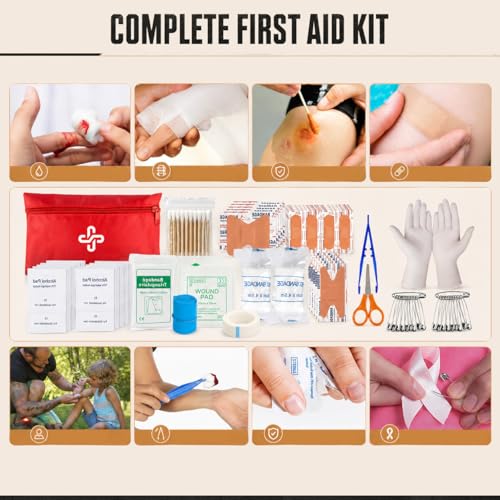 Survival Kit, 250Pcs Survival Gear First Aid Kit with Molle System Compatible Bag and Emergency Tent, Emergency Kit for Earthquake, Outdoor Adventure, Hiking, Hunting, Gifts for Men Women - color: D-Green