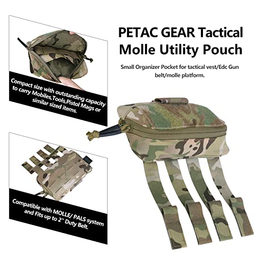 PETAC GEAR Tactical Molle Admin Pouch, Small Organizer Pocket for Tactical Vest/EDC Gun Belt/molle Platform. - color: MC