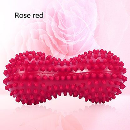 Spiky Massage Ball Peanut Massager Ball Fitness Exercise Mobility Peanut Ball Pain Muscle Steess Foot Myofascial Relief for Plantar Fasciitis Heel Foot Arch Pain () - color: Pink