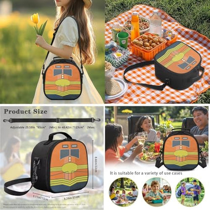 Boys Backpack 3 Pieces Set Cartoon Train Backpacks with Lunch Bag Handbag Pencil Case Set Kids Teen Elementary Middle School Bookbag Daypack - color: Train