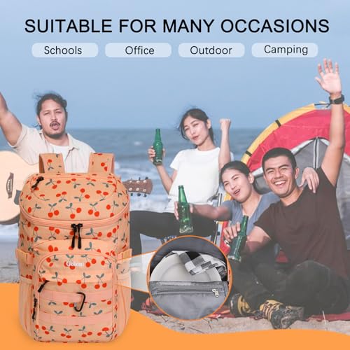 Cooler Backpack Insulated Leak Proof,Small Soft Coolers Bag for Men and Women Camping,Travel,Beach,Hiking,Picnic - color: Brown