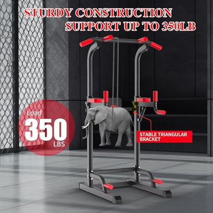 K KINGKANG Pull Ups Dip Station, Power Tower for Home Gym Fitness Exercise - color: Black