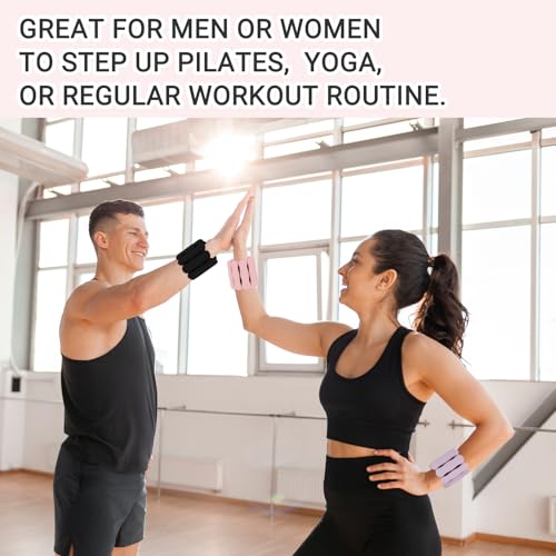 Ankle and Wrist Weights for Women & Men, Adjustable Arm & Leg Weights Set of 2 (1 lb/2 lb Each) Soft Silicone Weighted Bands Weighted Bracelet for Pilates Yoga Dance Walking Running Swimming Water Pool Home Gym Fitness Workout Jogging Gymnastics Aerobics