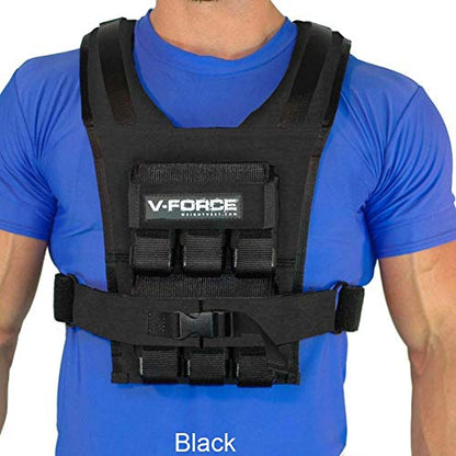 V-FORCE® 30 lb Basketball Weight Vest – Black – USA Made Performance Training Vest