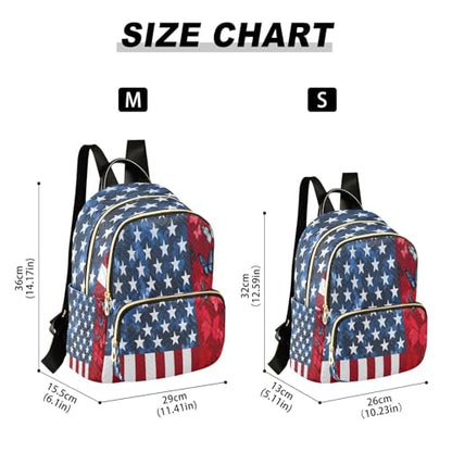 American Flag Butterfly Mini Backpack Purse for Women Shoulder Bag Fashion Daypack Ladies Handbag Lightweight Travel Bag Rucksack - color: American Flag Butterfly, size: Small