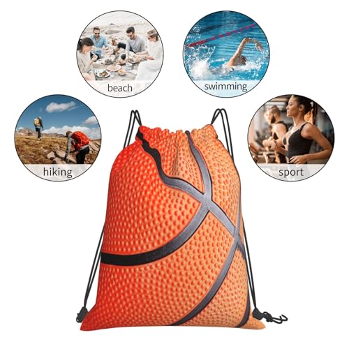 Basketball Drawstring Bag Sport Gym Backpack Beach Travel Sack Draw String Yoga Bag For Men Women - color: Basketball