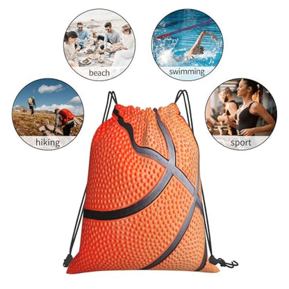 Basketball Drawstring Bag Sport Gym Backpack Beach Travel Sack Draw String Yoga Bag For Men Women - color: Basketball