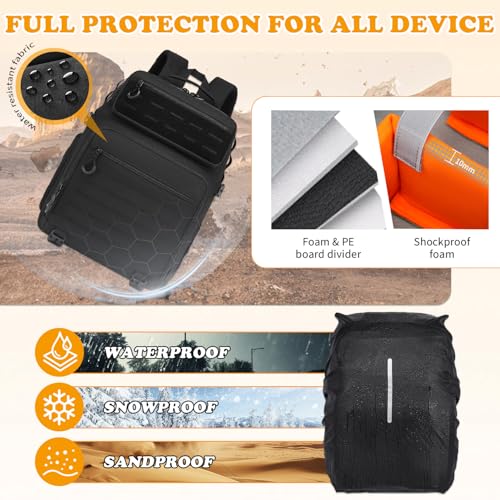 HAMBOLY Professional Camera Bag Backpack, Large Waterproof Photography Bag Case for DSLR/SLR/Mirrorless Camera with Tripod Holder/15.6’’ Laptop Compartment/Rain Cover - color: Black