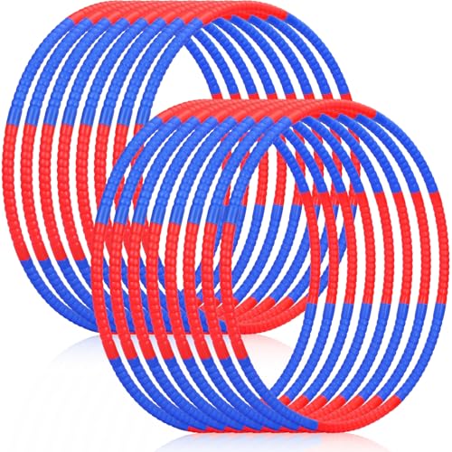 Vinsot Toy Hoop Detachable Plastic Hoops Exercise Equipment Toy Adjustable Rings for Sports Party Game Dance Pet Training - color: Red,Blue