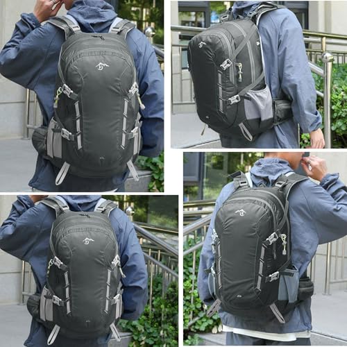 Long Keeper 40L Hiking Backpack Camping Daypack with Waterproof Rain Cover Lightweight Outdoor Sport Travel Backpack Rucksack (Grey) - color: Grey