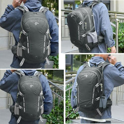 Long Keeper 40L Hiking Backpack Camping Daypack with Waterproof Rain Cover Lightweight Outdoor Sport Travel Backpack Rucksack (Grey) - color: Grey
