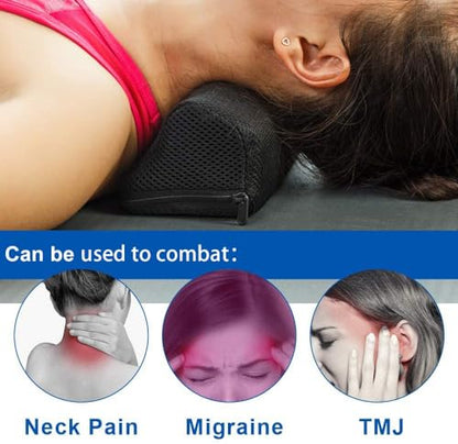 StrongTek Cervical Neck Wedge – Firm Foam Orthotic Block for Neck Curve Restoration, Support for Posture Correction, Headache Relief, and Cervical Traction at Home