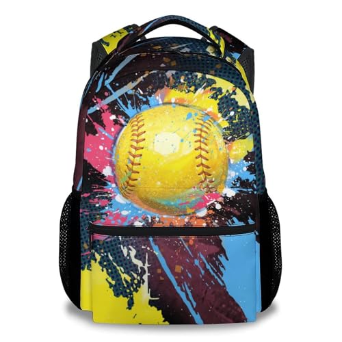COZYAURA Kids School Backpack - Softball Backpacks for Girls - 17 Inch Sports Theme Bookbag for Elementary Middle School - Casual School Bag for Teens Youth - color: Style-4