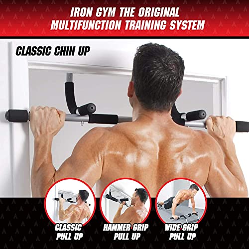 Iron Gym Pull-Up Bar - Total Upper Body Workout Bar for Doorway, Adjustable Width Locking, No Screws Portable Door Frame Horizontal Chin-up Bar, Fitness Exercise - style: Iron Gym Total Upper Body Workout Bar
