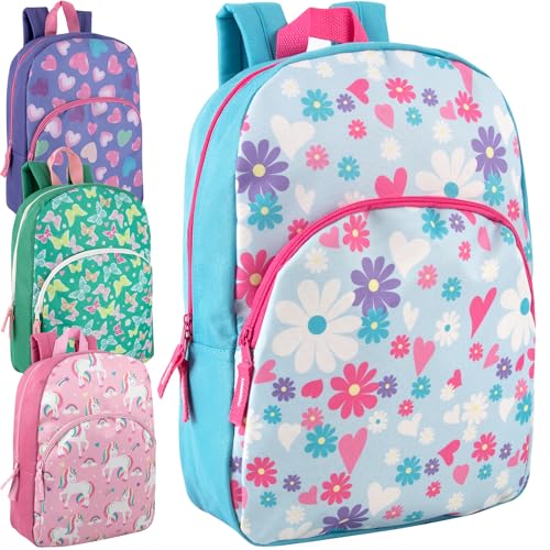 Trail maker Wholesale Kids Backpacks for Boys, Girls Bulk Backpacks 24 Pack with Fun Patterns, Adjustable Padded Straps - color: Female Fantastic Creature Prints