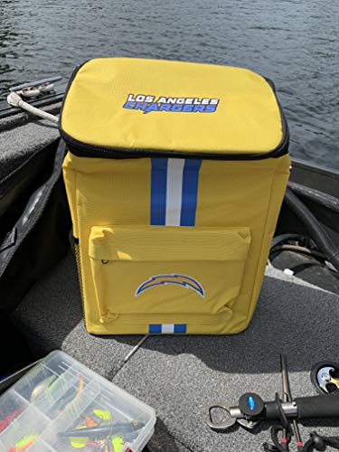 FOCO LA Chargers Cooler Backpack – Portable Soft Sided Ice Chest – Insulated Bag Holds 36 Cans - Football Gear – Show Your Team Spirit with Officially Licensed Fan Gear