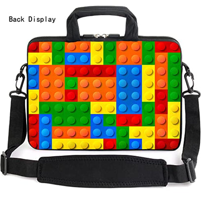 AMARY 15.4" 15.6" laptop sleeve adjustable shoulder strap with handle accessory pocket for men women (Puzzle) - color: Puzzle
