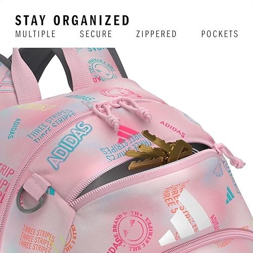 Originator Small Backpack for men and women, athletic book bag with laptop sleeve - color: Adi Haze Clear Pink/Clear Pink/Grey Four