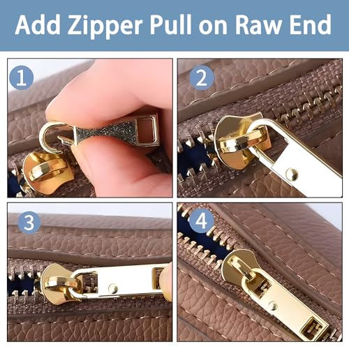 Deoward Zipper Pull Replacement Metal Zipper Handle Mend Fixer Tab Repair for Luggage, Backpacks, Suitcases, Jackets, Purses, Handbags (6 PCS) - style: Black+Silver+Gold Zipper Pulls Cord