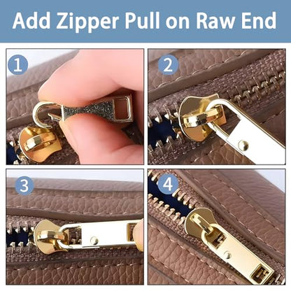Deoward Zipper Pull Replacement Metal Zipper Handle Mend Fixer Tab Repair for Luggage, Backpacks, Suitcases, Jackets, Purses, Handbags (6 PCS) - style: Black+Silver+Gold Zipper Pulls Cord
