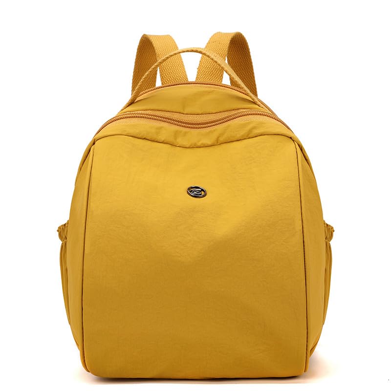 Women's Small Backpack Fashion Casual Nylon Shoulder Bag Daypack for Daily Use (Yellow) - color: Yellow