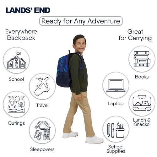 Lands' End Unisex Kids Medium ClassMate Lightweight Durable Elementary School Backpack, Limoges - color: Limoges