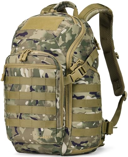 AMHEH 32L 1050D Urban Tactical Laptop Backpack, 17 Inch Computer, Camo | Suspended Tech Compartment, MOLLE Daypack, Everyday Carry, Commuting, Airplane Travel Approved, Get Home Bag - color: Camo