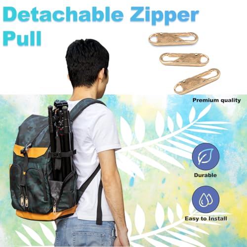 30Pcs Zipper Pull Replacement Metal Zipper Pull Detachable Zipper Pull Tabs Detachable Zipper Repair Kit Zipper Head for Luggage, Clothing, Backpacks, Boots,Purse (Gold) - color: Gold