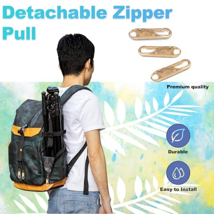 30Pcs Zipper Pull Replacement Metal Zipper Pull Detachable Zipper Pull Tabs Detachable Zipper Repair Kit Zipper Head for Luggage, Clothing, Backpacks, Boots,Purse (Gold) - color: Gold