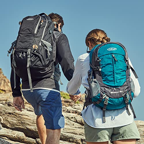 G4Free 50L Hiking Backpack Waterproof Daypack Outdoor Camping Climbing Backpack with Rain Cover for Men Women - color: Black01