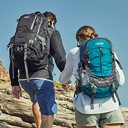 G4Free 50L Hiking Backpack Waterproof Daypack Outdoor Camping Climbing Backpack with Rain Cover for Men Women - color: Black01