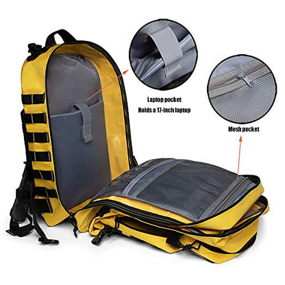 QT&QY 45L Military Tactical Backpacks Molle Army Assault Pack 3 Day Bug Out Bag Hiking Treeking Rucksack… - color: 3.2 Yellow