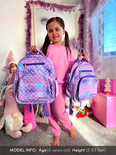 mibasies Toddler Backpack for Girls 2-4: Cute Kids Backpacks for Girls - Preschool Kindergarten Backpack - Mermaid Tail Purple - color: Mermaid Tail, style: Toddler-12"h(not Fit Folder)