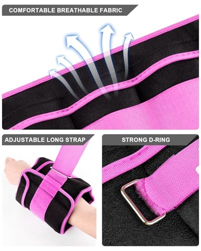 Fragraim Adjustable Ankle Weights 1-3/4/5/6/8/10/12/15/20 LBS Pair with Removable Weight for Jogging, Gymnastics, Aerobics, Physical Therapy - color: Purple, style: 2.5 lbs each( 5 lbs pair)