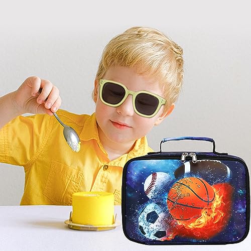 LEDAOU Lunch Box Kids Insulated Lunch Bag Boys Girls Toddler Reusable Lunchbox for School Picnic Hiking - color: Blue
