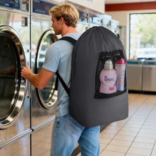 Lifewit Laundry Bag Backpack Travel, 90L, Gray - color: Dark Gray, size: 90L