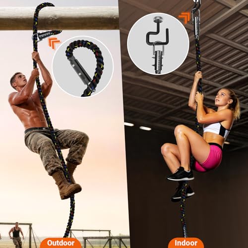 Climbing Rope Gym Workout - 1.5inch Diameter with 10FT 15FT 20FT 30FT 40FT Gym Climb Rope Heavy Duty Workout Exercise Ropes for Adults Indoor Outdoor Strength Training - style: 1.5 Inch-20ft