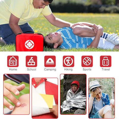 Travel-First Aid-Kit Car-Home 300PCS Survival-Kit Outdoor-Adventure - Small Portable Red Emergency Essential Sets Office Hiking Camping Business Public Must Have First Aid Gear Equipment 1st Aid - style: Red-300Pcs