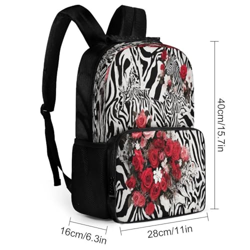 Supdreamc Rucksacks Lightweight Multipurpose Anti-Theft Cheetah Leopard Zebra Print Floral Black And White Shoulder Bag Big Capacity Laptop Book Bag Rucksack With Padded Straps - color: Pattern 421