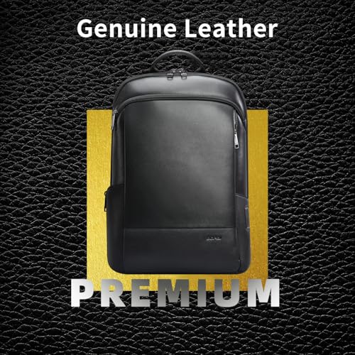 BOPai Unisex Slim Genuine Leather Laptop Backpack Men for 15-15.6 inch Business Smart Professional Lightweight Backpack with USB Charging Office Commuter Computer Rucksack Executive Anti Theft Black - color: Black4, size: 15.6 inch