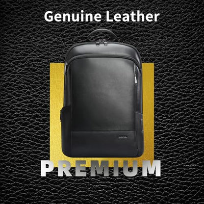 BOPai Unisex Slim Genuine Leather Laptop Backpack Men for 15-15.6 inch Business Smart Professional Lightweight Backpack with USB Charging Office Commuter Computer Rucksack Executive Anti Theft Black - color: Black4, size: 15.6 inch