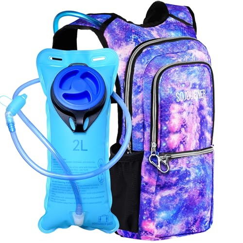 Sojourner Hydration Pack, Hydration Backpack - Water Backpack with 2l Hydration Bladder, Festival Essential - Rave Hydration Pack Hydropack Hydro for Hiking, Running, Biking, Festival Gear - color: Galaxy