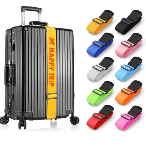 Personalised Luggage Straps for Suitcases, 1 Piece Custom Luggage Strap with Embroidery Text, Thickened Luggage Belt with Quick Release Buckle, Travel Suitcase Straps, Adjustable Travel Bag Strap - color: 1 Piece