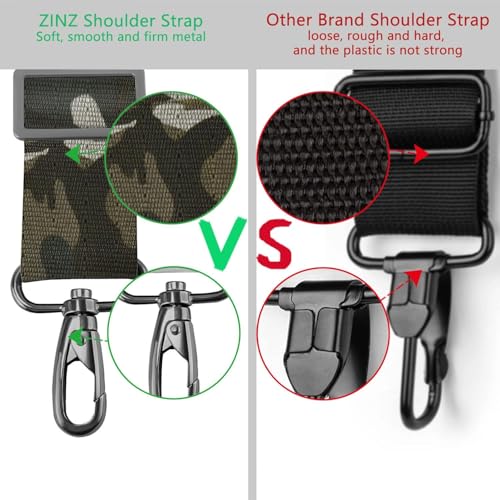 ZINZ 79 inch Shoulder Strap, Extra-thick Fixed Cushion Pad and Dual Clasps Universal Replacement Strap with Metal Swivel Hooks for Laptop Bags, Luggage Bags, Camera, Crossbody(Camouflage Green) - color: Camouflage Green
